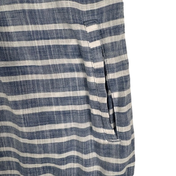 Athleta Stripe Barbados Mini Dress Sz S Cover Up Striped Blue White Cotton - Picture 3 of 7